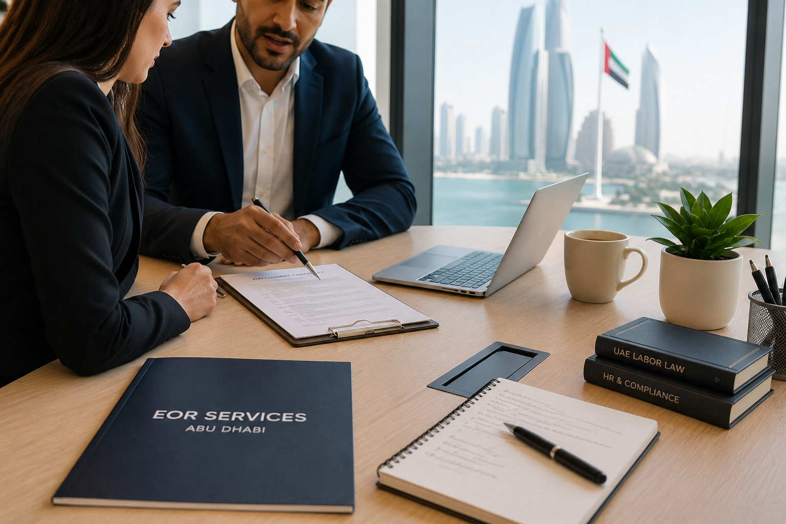 EOR services Abu Dhabi — employment contract being processed for a UAE-based hire