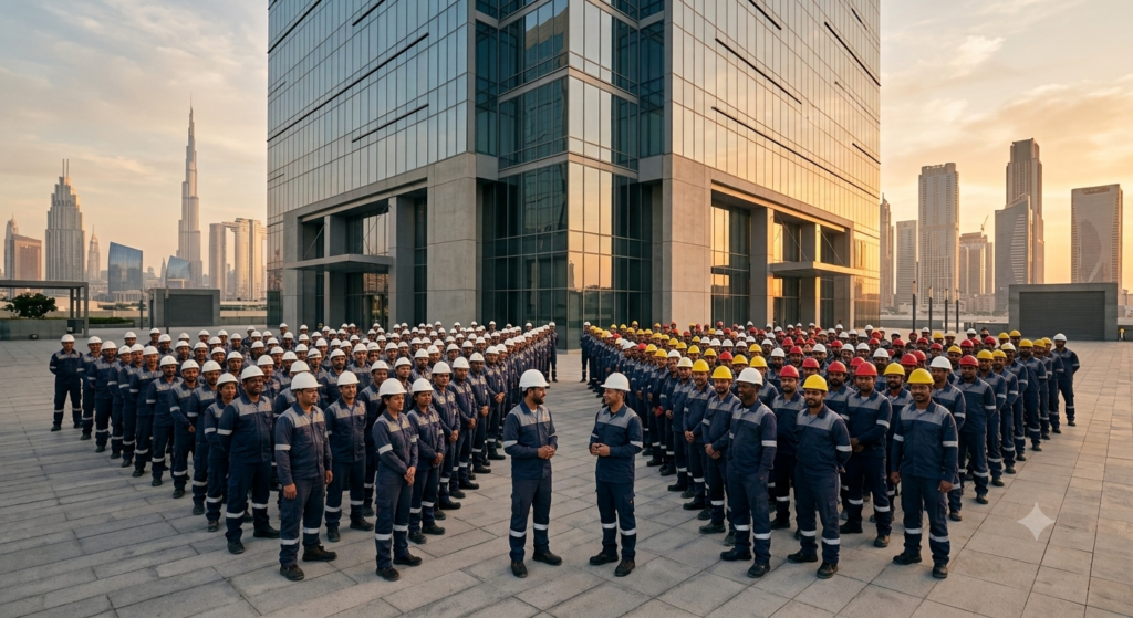 A large organized workforce representing top manpower supply companies in the UAE