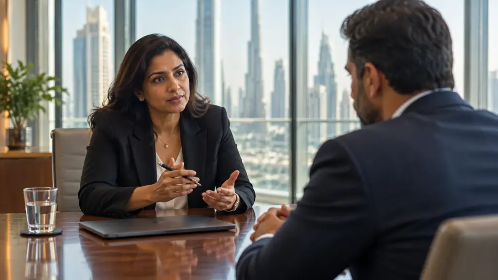 executive staffing dubai - interviewing a senior candidate in Dubai