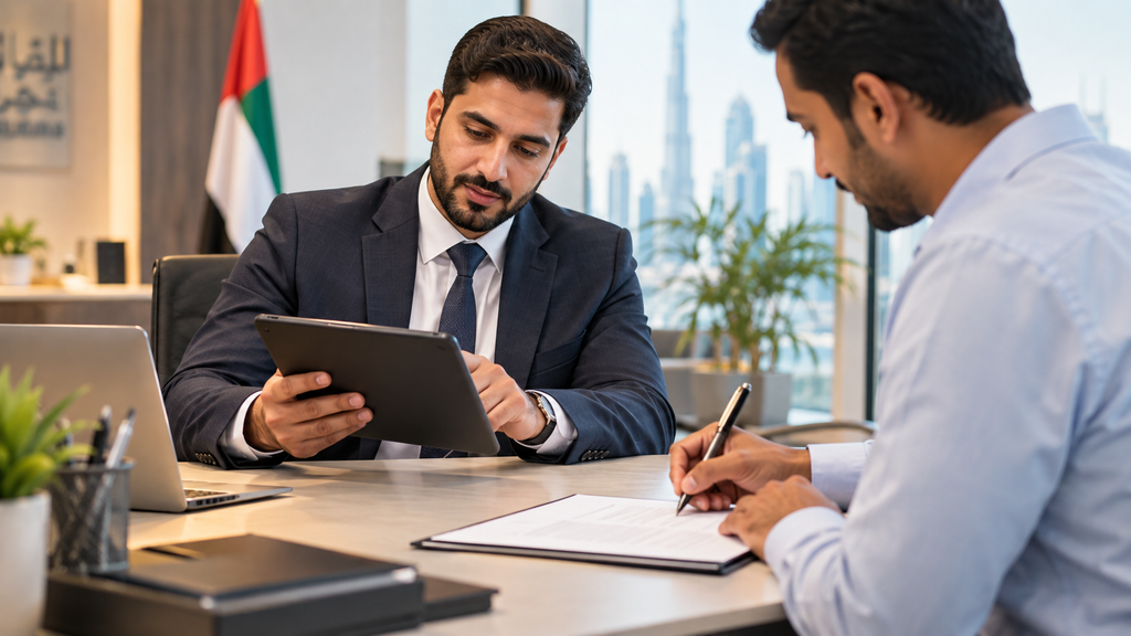 Finance officer calculating end of service gratuity for a UAE employee
